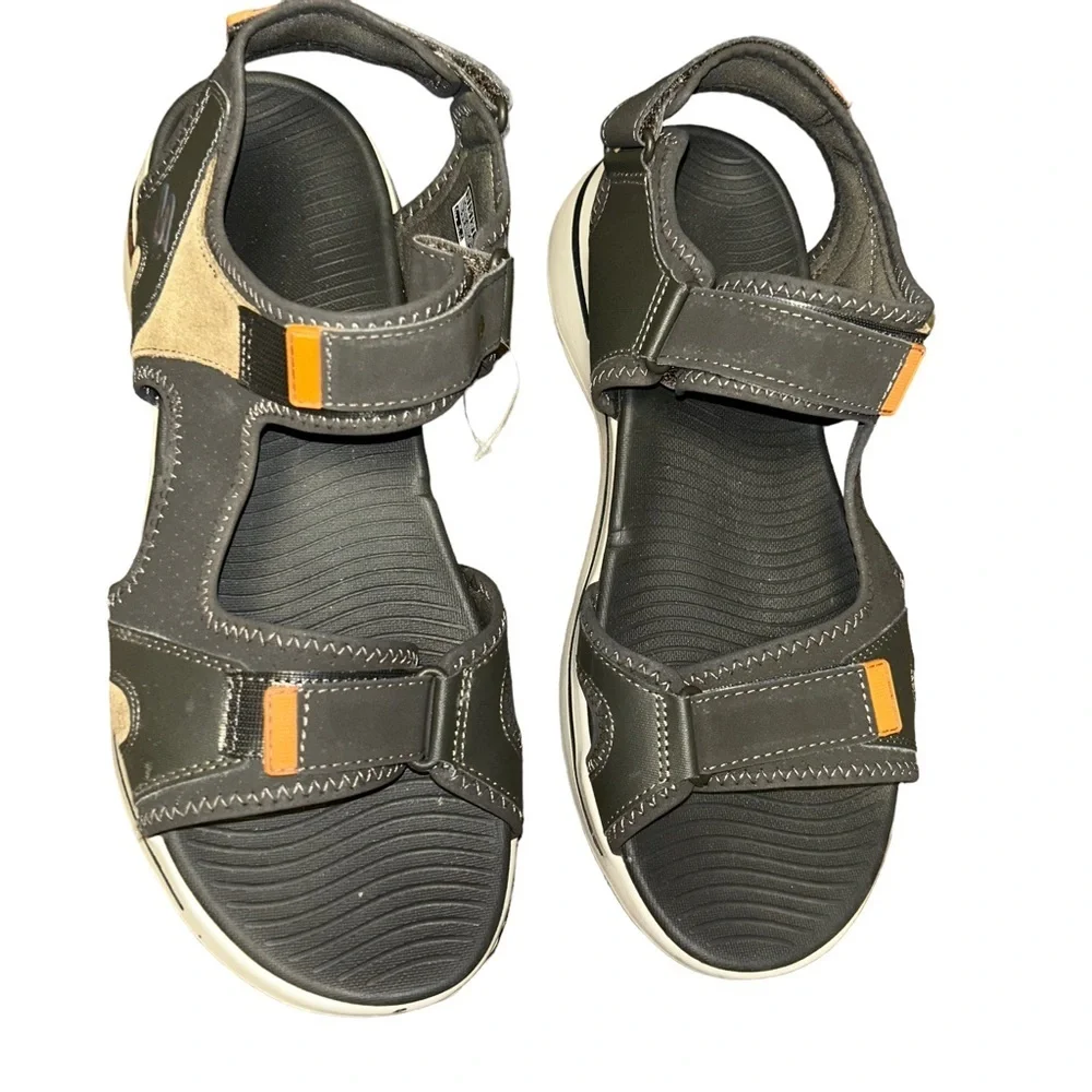 Men Skechers Go Walk Arch Fit Mission Cushioned Strap Sandals comfort size 13